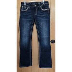 Miss Me Womens Bootcut Jeans Size 29x34 Denim Embellished Pockets